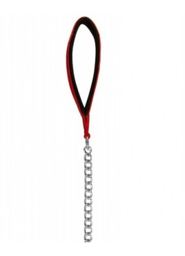 Trixie Chain Lead, Chromed with Nylon Hand Loop 3.30 ft/4.0mm red/black